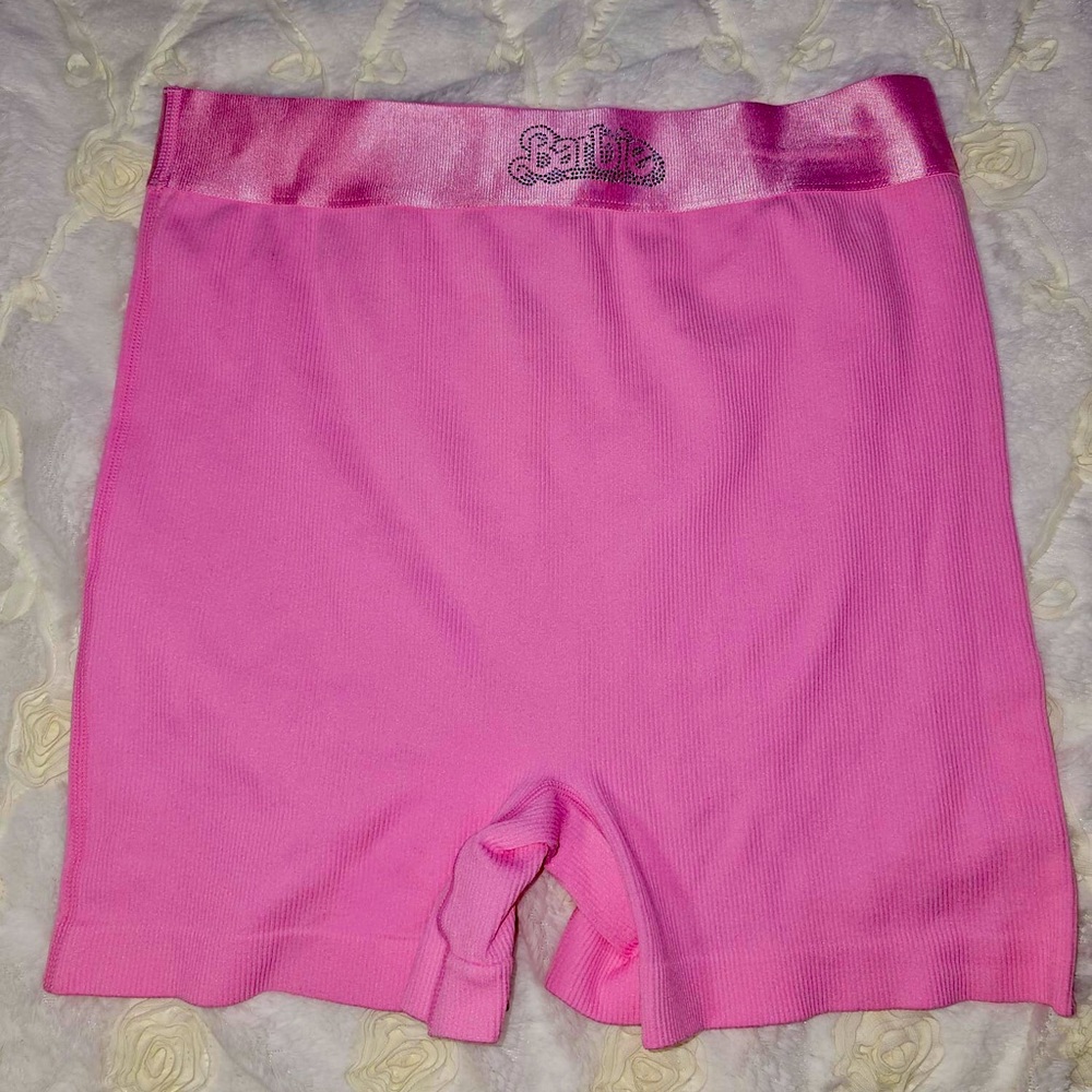 Barbie pink shorts. Loungewear size Large fits 10/12